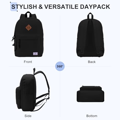 VX VONXURY Kids Backpack for School Travel,16.7 Inch Lightweight Bookbag - color: Black