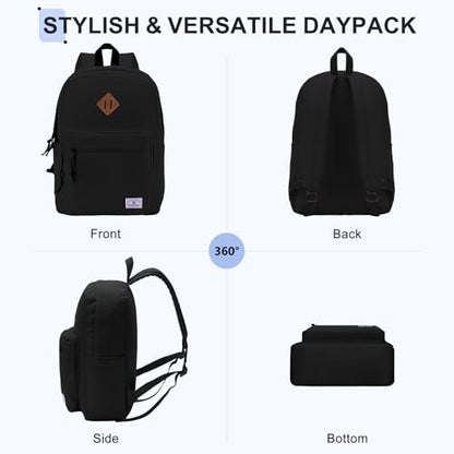 VX VONXURY Kids Backpack for School Travel,16.7 Inch Lightweight Bookbag - color: Black