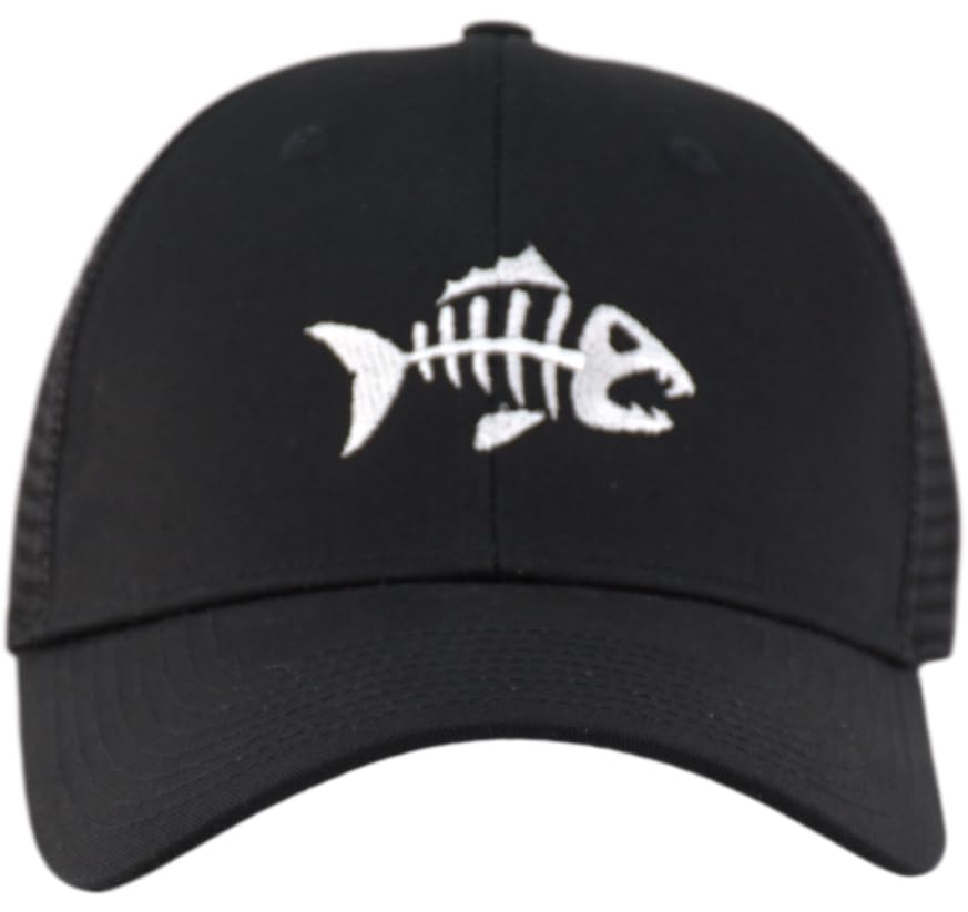 TSSGBL Various Gift Hats for Men - M L XL XXL Big Head Fit, Adjustable Mesh Trucker Ball Cap, Ideal Gifts - color: Black ( Fish ), size: One Size