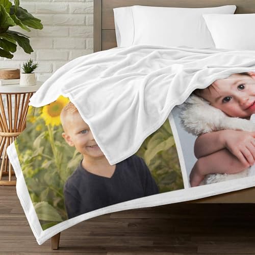 inkArts Custom Blanket with Photo, Personalized Blanket, Customized Photo Blankets, Customizable Picture Blankets, Personalized Photo Gifts for Kid Baby Girl Boy Pet - color: 4 Photos