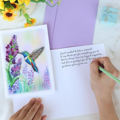 KingKraft Hummingbird Quilling Card, Birthday Card, Anniversary Card for Wife, Husband, Greeting Card for All Occasions, Mothers Day, Valentines Day Card, Thinking of You, Get Well Card - color: Hummingbird