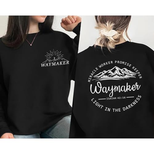 Pairxily Womens Christian Sweatshirt Inspirational Religious Faith Sweatshirts Graphic Crewneck Long Sleeve Shirts - color: Black, size: X-Large