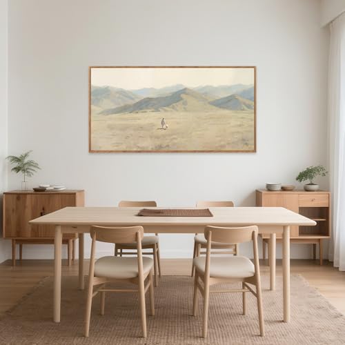 CHDITB Large Jesus with Lamb Landscape Framed Canvas Wall Art 40x20 Inch - color: Jesus Leaves The 99 Parable of The Lost Sheep, size: 40"L x 20"W