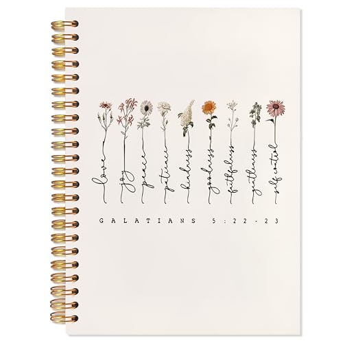 Christian Journal Notebook, Bible Notebooks for Note Taking for Women, Christian Bible Gifts for Women, Scripture Journals, Galatians 5:22-23 Religious Journals 5.5x8.3 Inch - color: 5:22-23
