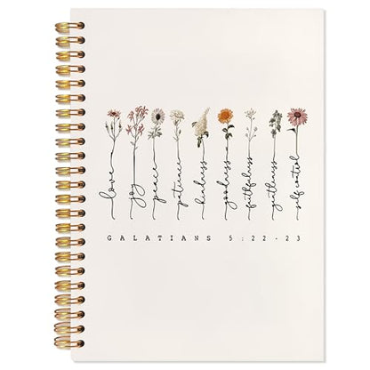 Christian Journal Notebook, Bible Notebooks for Note Taking for Women, Christian Bible Gifts for Women, Scripture Journals, Galatians 5:22-23 Religious Journals 5.5x8.3 Inch - color: 5:22-23