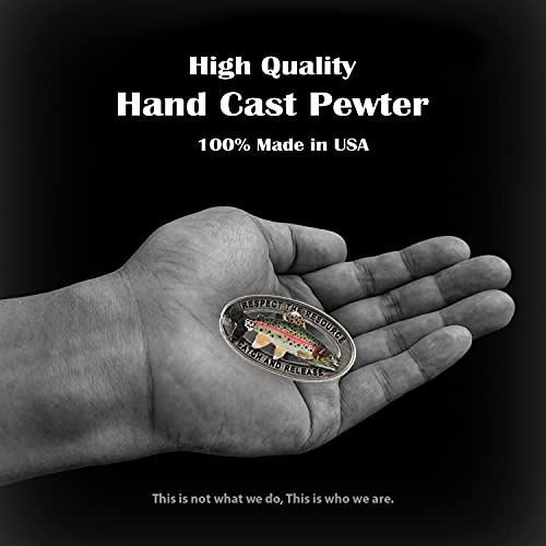 Rainbow Trout Pin, Catch and Release, Lapel, Hat, Pins, Brooch, Brooches, Jewelry, Gift, Handmade in the USA, 200 Fish Designs Available. - color: Hand Painted