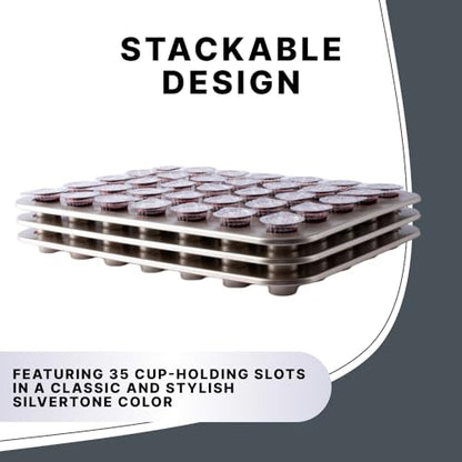 Silvertone Communion Tray Holds 35 Cups, Church Serving Tray