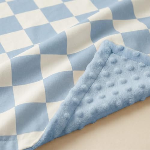Fleece Baby Blankets for Girls & Boys, Infant Toddler Blanket - color: Checkered Blue