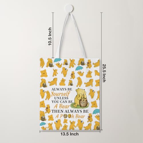 Cute Pooh Bear Aesthetic Reusable Tote Bag, Funny Gifts for Women Friends - color: Yourself