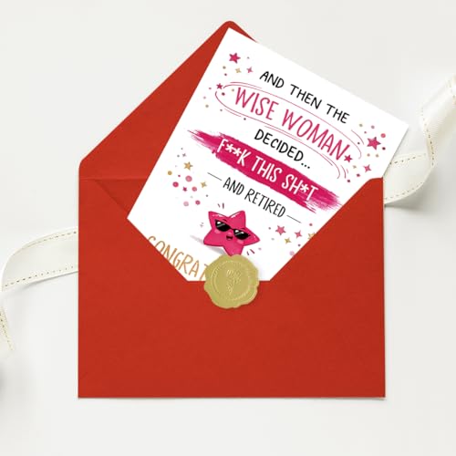 Funny Retirement Card for Women, Humorous Farewell Card - color: BK-050