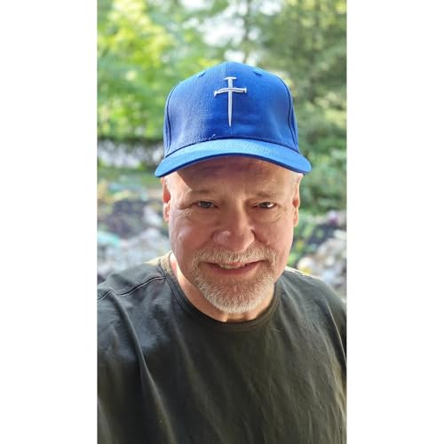 Three Nails Cross Christian Hats, Embroidered Baseball Caps for Adults - color: Blue
