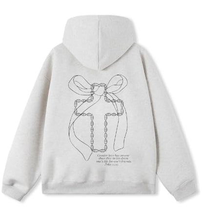 Women Men Hoodies Oversized Fleece Sweatshirt Fashion Clothing Fall Christian Sweaters Ties - color: Gray, size: Medium