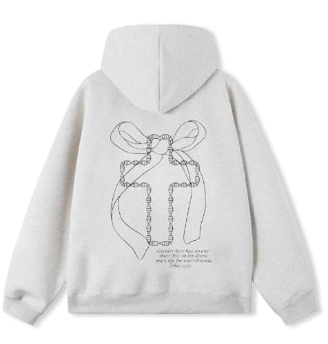 Women Men Hoodies Oversized Fleece Sweatshirt Fashion Clothing Fall Christian Sweaters Ties - color: Gray, size: 3X-Large