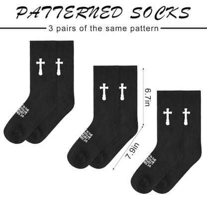 Unisex Cross Socks,Gifts for Christian On Easter and Christmas - color: Proverbs 3:5 - Black