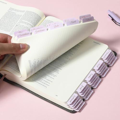 Mr. Pen- Bible Tabs, 75 pcs, Soft Pink, Bronze Foil Lettering, Laminated Bible Tabs for Women and Men - color: Baby Pink