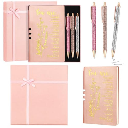 Affrolling 5 Pcs Christian Gifts for Women Church Religious Gifts A6 Bible Leather Notebook Pens with Box Prayer Journal for Men Bible Study Pastor's Wife Godmother Father(Rose Gold) - color: Rose Gold