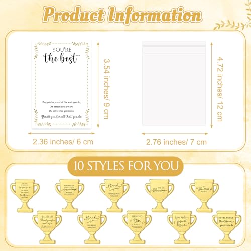 60 Sets Employee Appreciation Gifts Bulk, Trophy Pins,10 Styles - style: 10 Styles