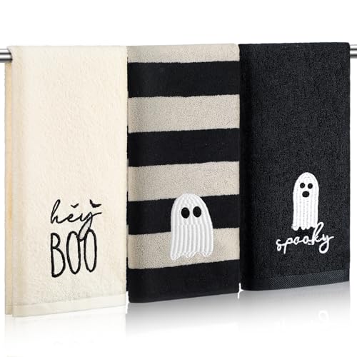 3 Pack Halloween Boo Ghost Hand Towels Cute Bathroom Decor, 13 x 29 in - color: Halloween Ghost, size: 13.3 x 29.5 inches
