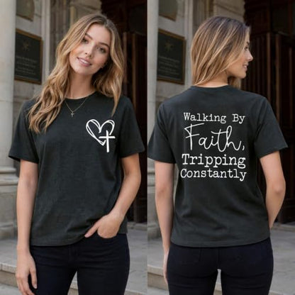 Christian Shirts for Women Religious Tshirt Bible Verse Tee Tops - color: 02-dark Gray, size: XX-Large