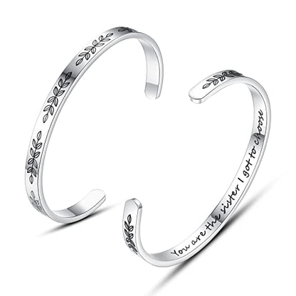 TONY & SANDY Cuff Bracelets for Women Teen Girls Best Friend Sister Mom Daughter Granddaughter Easter Birthday Mother's Day Christmas Stocking Stuffers for Teen Girls Women Jewelry - style: 1 - Sister Gifts - You are the sister I got to choose