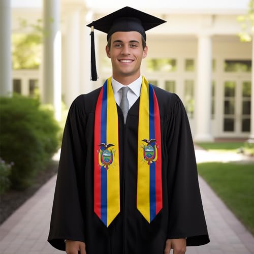 Graduation Flag Stole Sash Scarf Day Gifts - color: Ecuador Flag