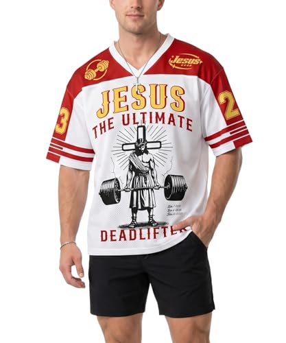 Soccer Jersey for Men and Women, Breathable Football Shirt, Lightweight Athletic Teamwear for Sports Fans and Game Day - color: Jesus-red, size: Small