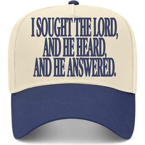 I Sought The Lord and He Heard and He Answered Hat - color: Navy/Natural