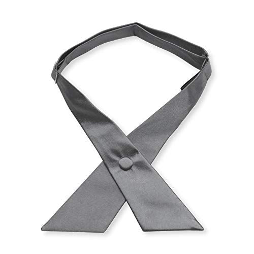 Women's or Men's Crossover Neck Tie Solid Color Continental Tie - color: Charcoal Grey