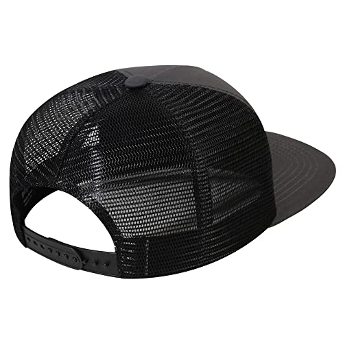UALON Baseball Cap, Snapback Trucker Hat for Men & Women with American Flag and Adjustable, Breathable Mesh, Flat Bill Hats - color: Dark Gray/Black