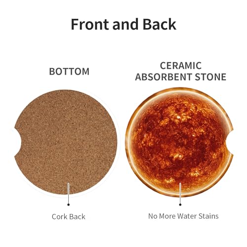 Car Coasters for Cup Holder 2 Pack - Sun - color: Sun