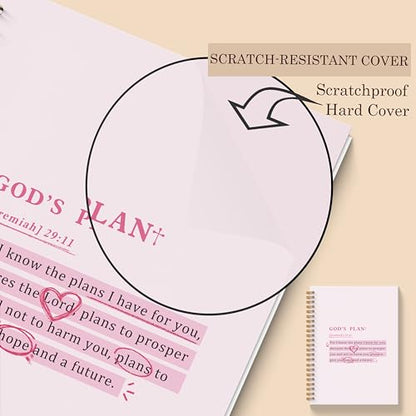 Pink Christian Spiral Notebooks, Jeremiah 29:11 Bible Journaling Notebook, Religious Prayer Journal for Woman, Church Notes Notebook, Christian Gifts for Women, 5.5x8.3 Inches - color: Gods Plan