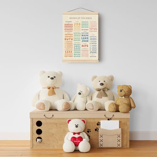 Boat Wades Books Of The Bible Poster Hanging Art,Christian Homeschool Art,Bible Books Poster Hanger Frame,Scripture Class Decor for Learning,Christian Educational Wall Art Decor for Church Preschool,12x16 - size: 16"L x 12"W