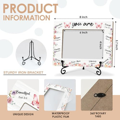 Christian Picture Frame, Inspirational Scripture Picture Frame, Wooden Photo Frame With Stand, Religious Gifts for Family Friends Coworker, 4x6 Photo Frame Home Office Desktop Display Decorations -11 - style: Christian -B