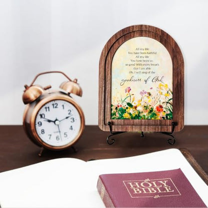 Goodness Of God Wood Plaque Signs，Christian Desk Decor - color: Goodness Of God