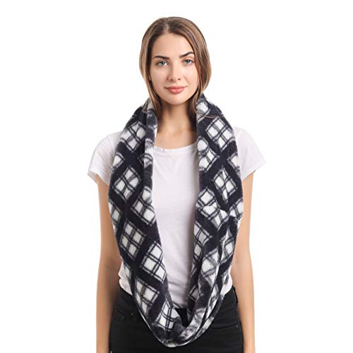 LA CARRIE Womens Leopard Print Infinity Scarf Loop Circle Neck Warmer - color: Black Plaid