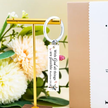 Inspirational Christian Gifts for Women Bible Verse Keychain