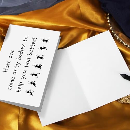 Funny Get Well Card for Men Women, Humor Sympathy Card for Him Her, Get Better Card, Encouragement Card, Here Are Some Anty Bodies To Help You Feel Better - color: Get Well Card