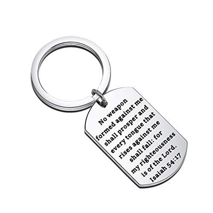 Gzrlyf Isaiah 54:17 Bracelet No Weapon Formed Against Me Shall Prosper Bracelet Religious Gifts - style: Keychain