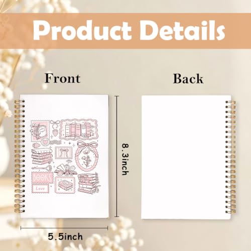 Book Lovers Cute Hardcover Spiral Notebook Journal for Women,A5 - color: Book Love-1