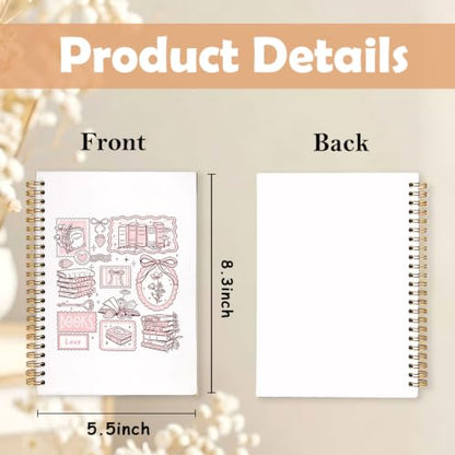 Book Lovers Cute Hardcover Spiral Notebook Journal for Women,A5 - color: Book Love-1