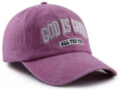 God is Good All The Time Hat for Men Women, Christian Baseball Cap - color: Pink1