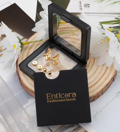 Enticera 14K Gold Stud Earrings for Women 20g Leaf Cross Bar Handmade Flat Back Earrings Hypoallergenic Nap Screw Back Cartilage Earrings Tragus Helix Piercing Jewelry - color: Gold Tone, style: Leaaf