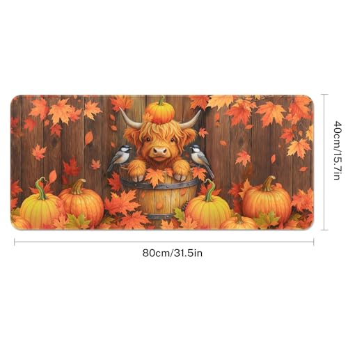 Britimes Large Mouse Pad, Mouse Pad, 31.5 x 15.7 Inch, Highland Cow Autumn - color: Highland Cow