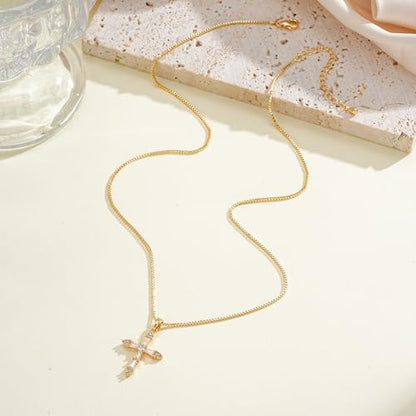 Gold Cross Necklace for Women, Dainty Small Cross Pendant - color: Necklace05