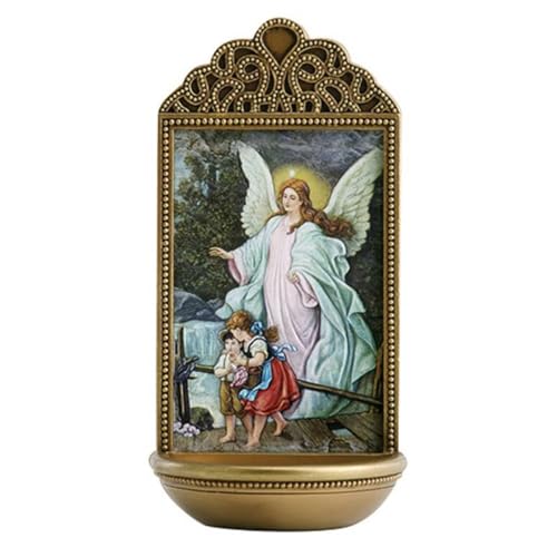 Christian Brands Angel Guardian Holy Water Font - Marco Sevelli 3" W x 6" H YC915 - color: Guardian Angel