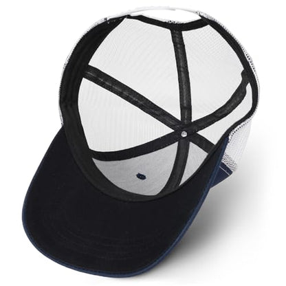 Faith Over Fear Christian Hats for Men Women, American Flag Trucker Hat, Religious Gifts for Thanksgiving Christmas - color: Navy Blue