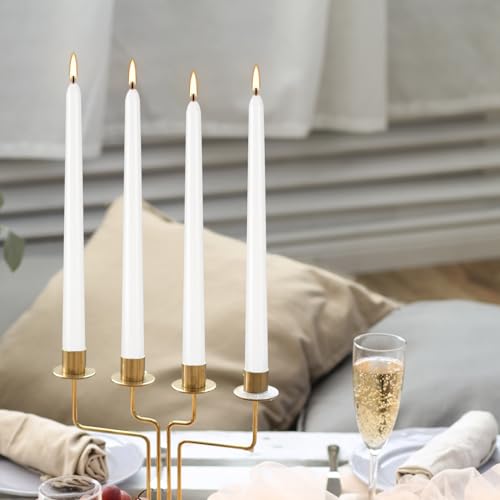 24 Pack 10 Inch White Taper Candles, Unscented Dripless - color: white-10"24pcs