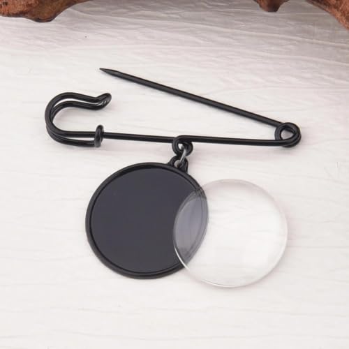 Wedding Double Picture Frame Brooch for Bride Grooms Boutonniece Pin for Wedding Bouquet - color: black one
