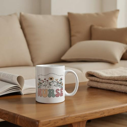 Boho Floral Nurse Mug 11 oz, Nurse Week Graduation Appreciation Gifts Coffee Cups Ceramic, Nursing Student Gifts Ceramic Mug for Coffee Tea Hot Cocoa Home Office Work - color: 18Child