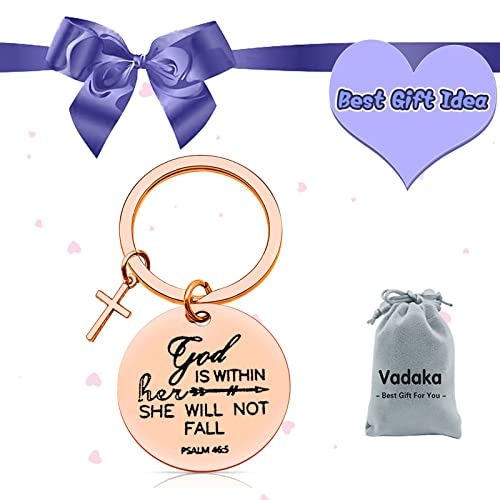 Vadaka Religious Christian Keychain for Women Girls Daughter Bible Verse Keychain Encouragement Inspirational Gifts Baptism Present Jewelry Easter Prayer Gifts Birthday Thanksgiving Gift